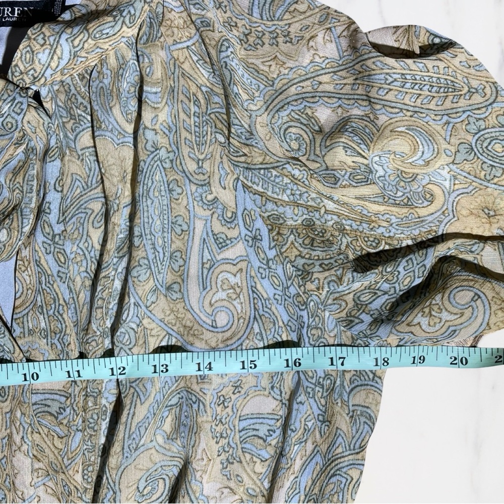 Lauren Ralph Lauren Women's Paisley Georgette Tie-Neck Dress~ NWT! - Picture 7 of 14